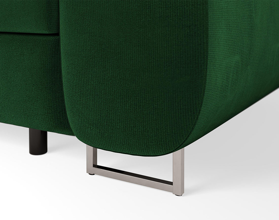 Canapé droit 2 places avec têtières ajustables en velours Pablo