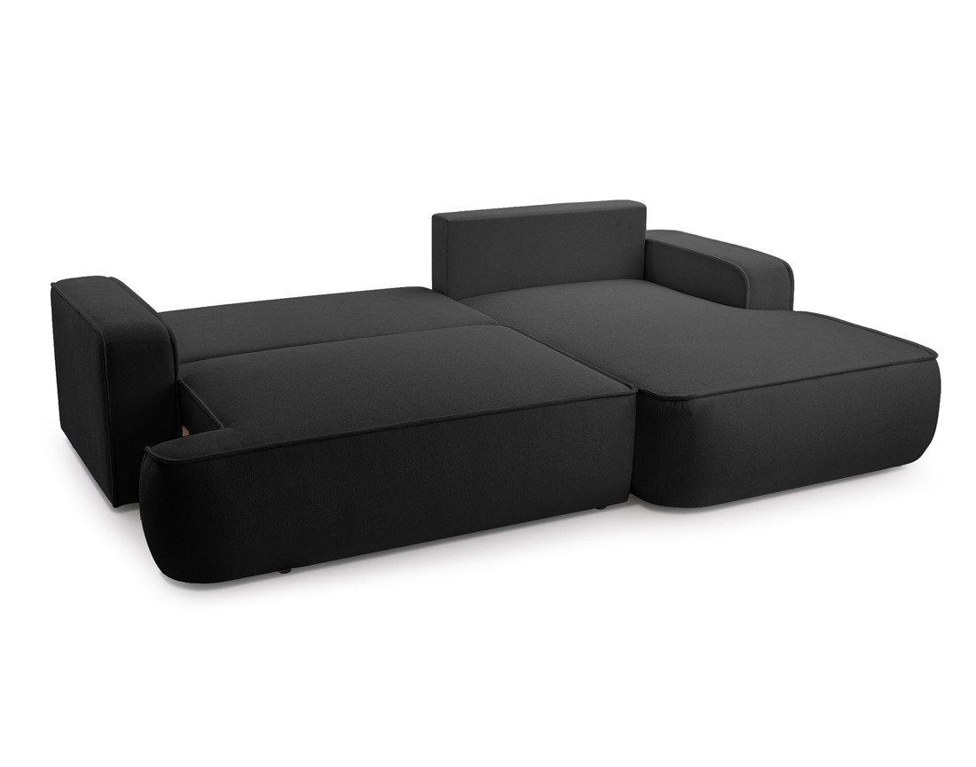 Canapé d'angle droit 4 places convertible en tissu texturé Nessino Canapé d'angle droit 4 places convertible en tissu texturé Nessino