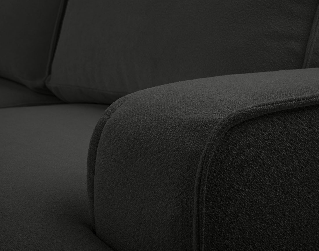 Canapé d'angle droit 4 places convertible en tissu texturé Nessino Canapé d'angle droit 4 places convertible en tissu texturé Nessino