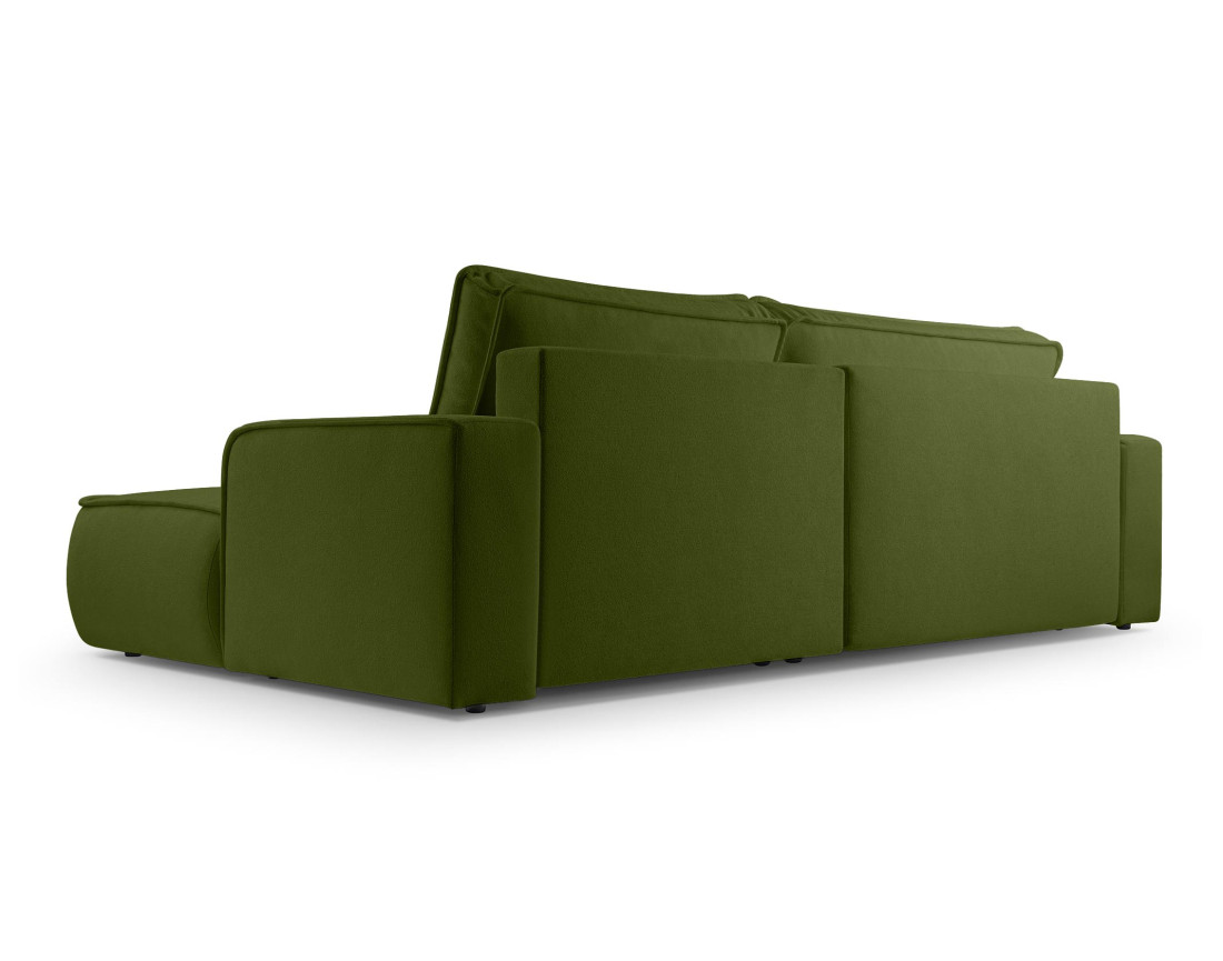 Canapé d'angle droit 4 places convertible en tissu texturé Nessino