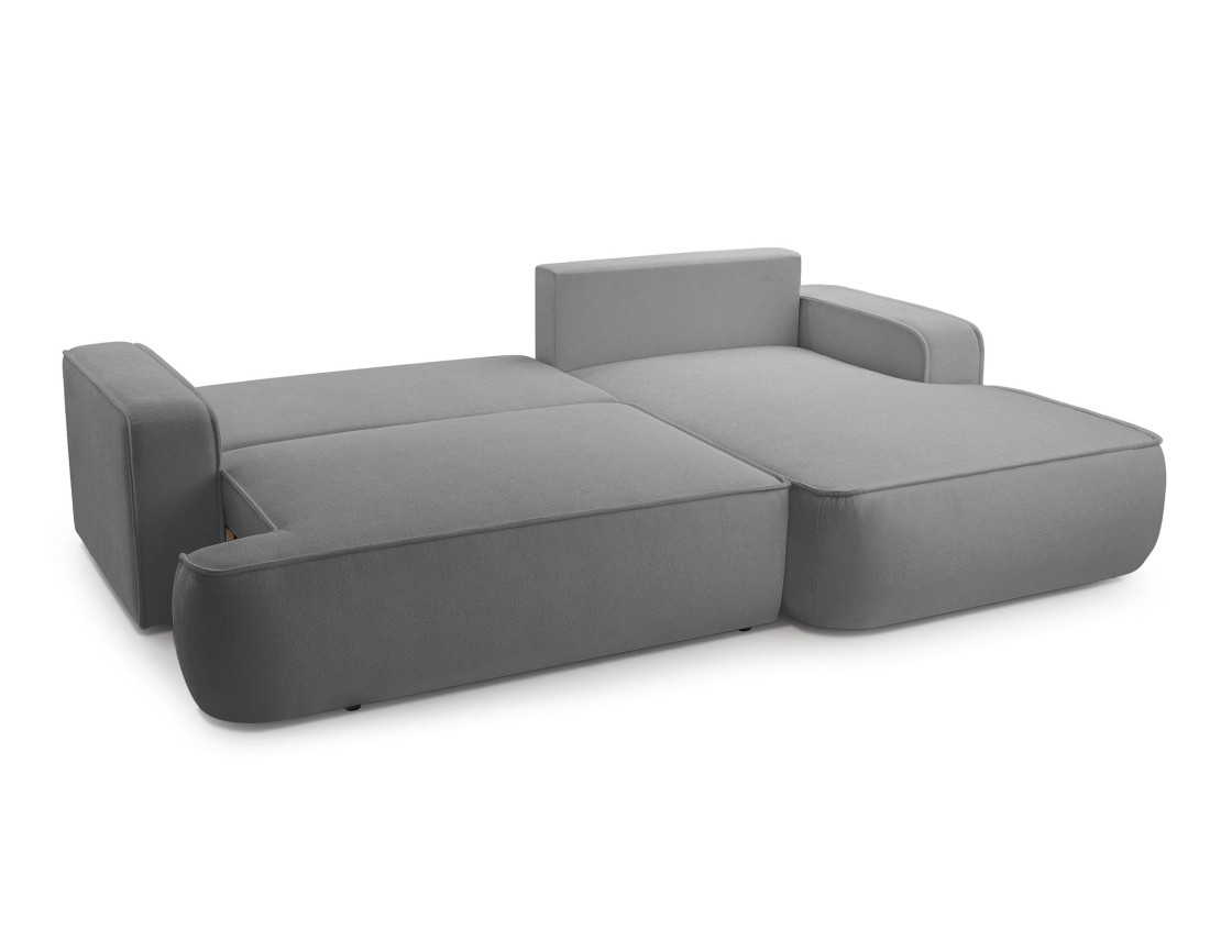 Canapé d'angle droit 4 places convertible en tissu texturé Nessino Canapé d'angle droit 4 places convertible en tissu texturé Nessino