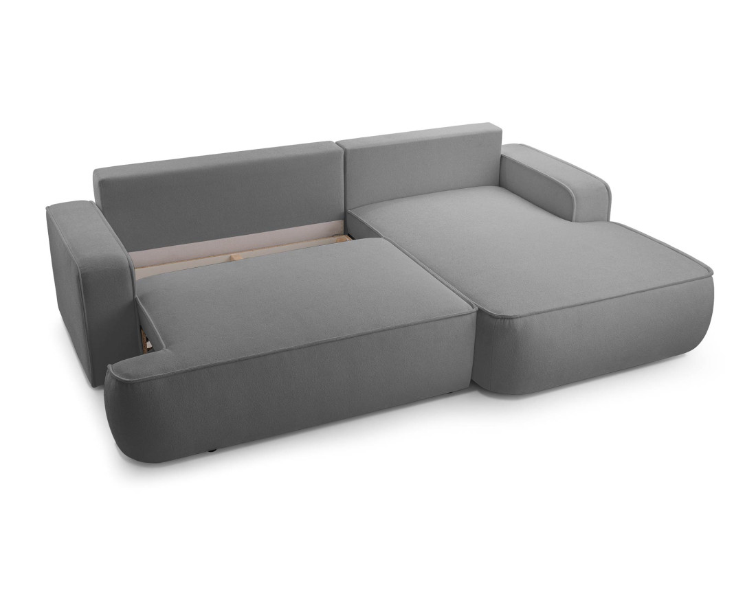 Canapé d'angle droit 4 places convertible en tissu texturé Nessino Canapé d'angle droit 4 places convertible en tissu texturé Nessino