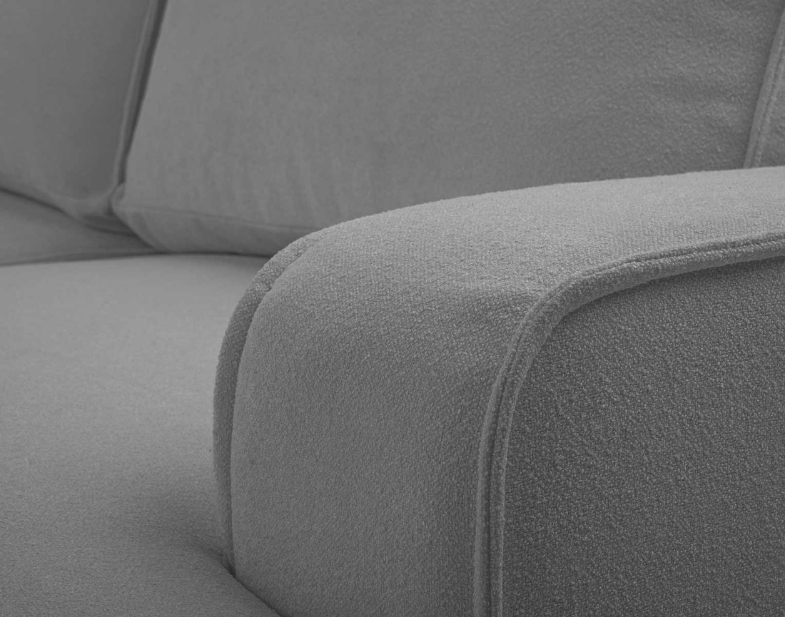 Canapé d'angle droit 4 places convertible en tissu texturé Nessino Canapé d'angle droit 4 places convertible en tissu texturé Nessino