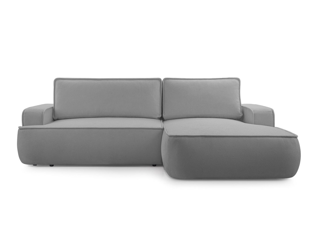 Canapé d'angle droit 4 places convertible en tissu texturé Nessino Canapé d'angle droit 4 places convertible en tissu texturé Nessino