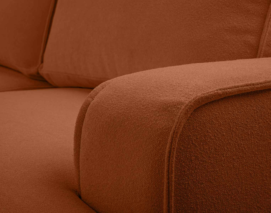 Canapé d'angle droit 4 places convertible en tissu texturé Nessino