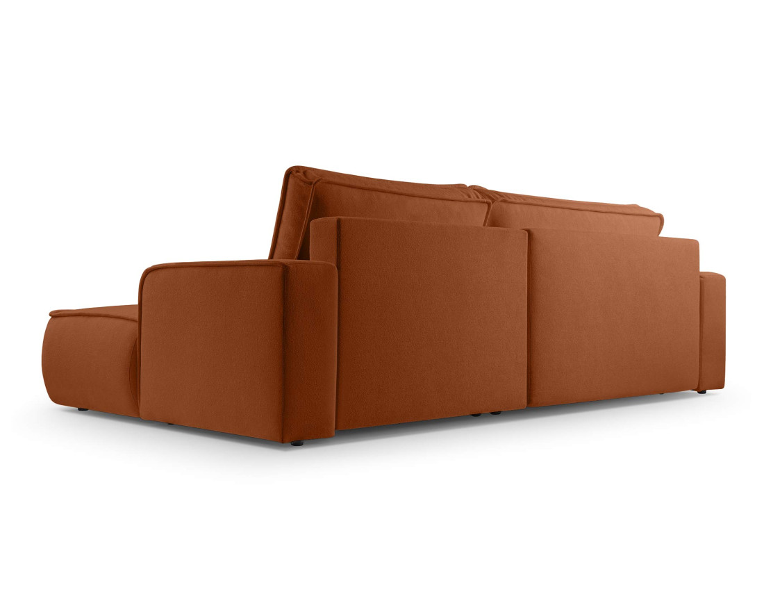 Canapé d'angle droit 4 places convertible en tissu texturé Nessino