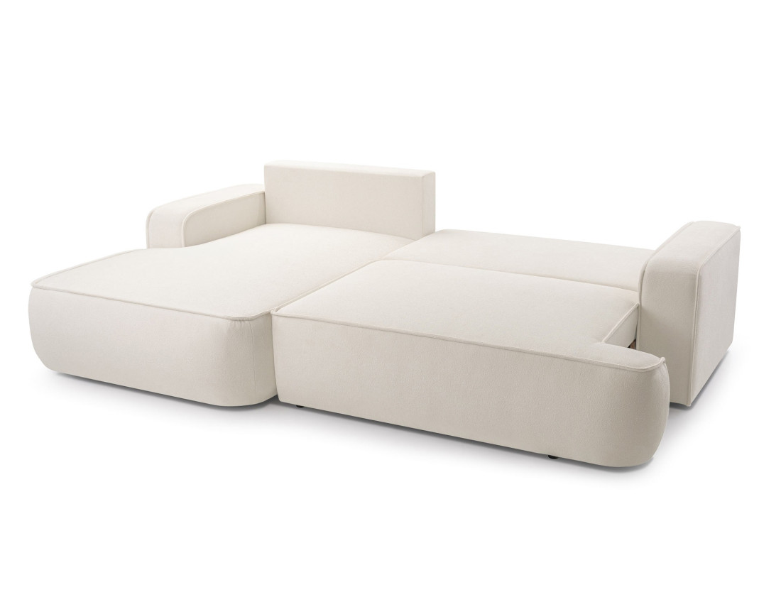 Canapé d'angle gauche 4 places convertible en tissu texturé Nessino Canapé d'angle gauche 4 places convertible en tissu texturé Nessino