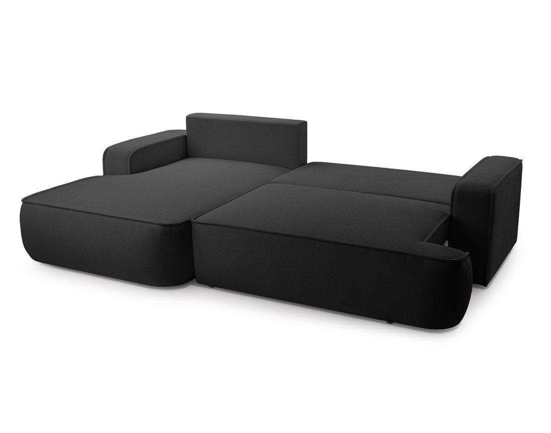 Canapé d'angle gauche 4 places convertible en tissu texturé Nessino Canapé d'angle gauche 4 places convertible en tissu texturé Nessino