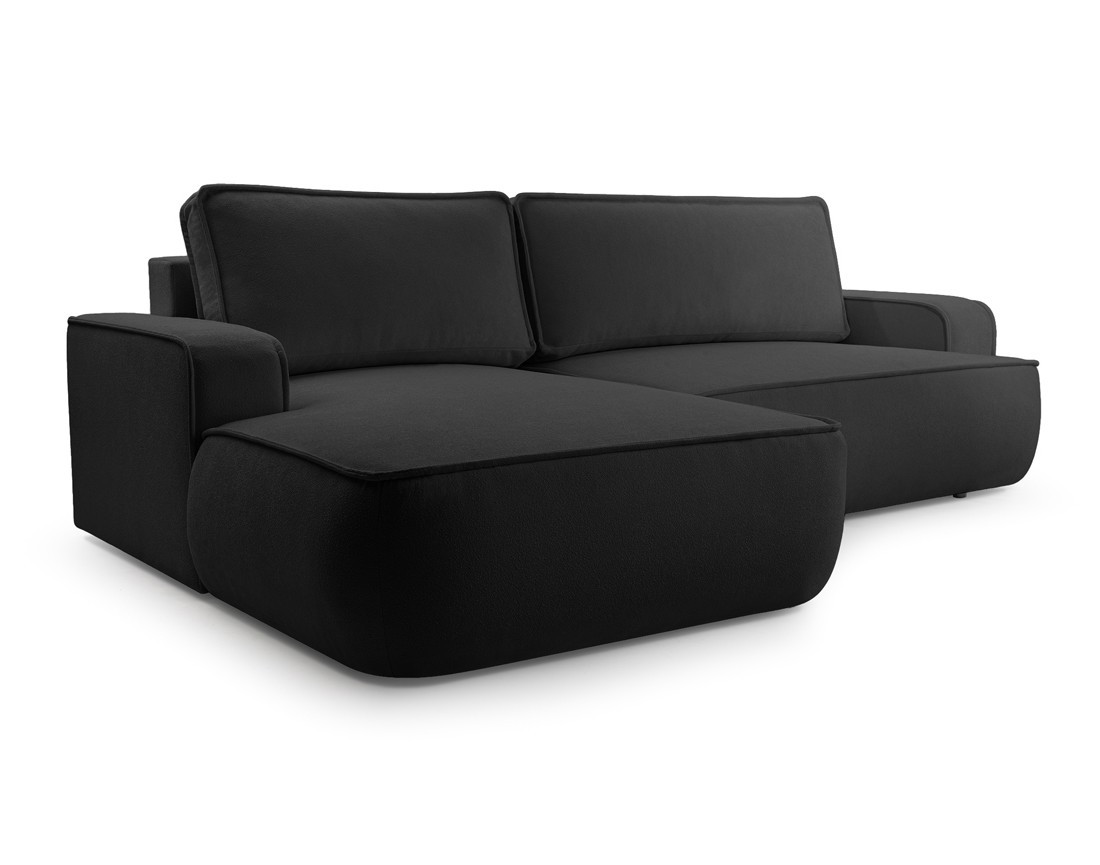 Canapé d'angle gauche 4 places convertible en tissu texturé Nessino Canapé d'angle gauche 4 places convertible en tissu texturé Nessino