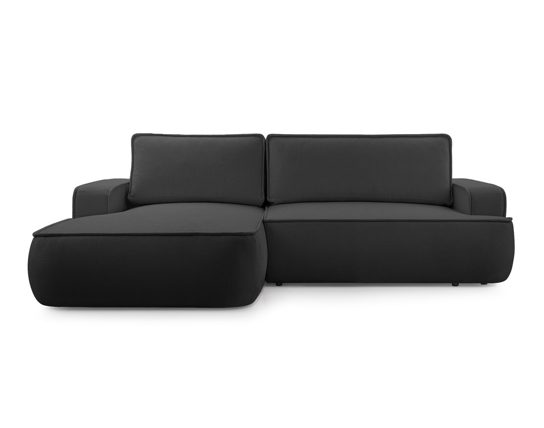 Canapé d'angle gauche 4 places convertible en tissu texturé Nessino Canapé d'angle gauche 4 places convertible en tissu texturé Nessino