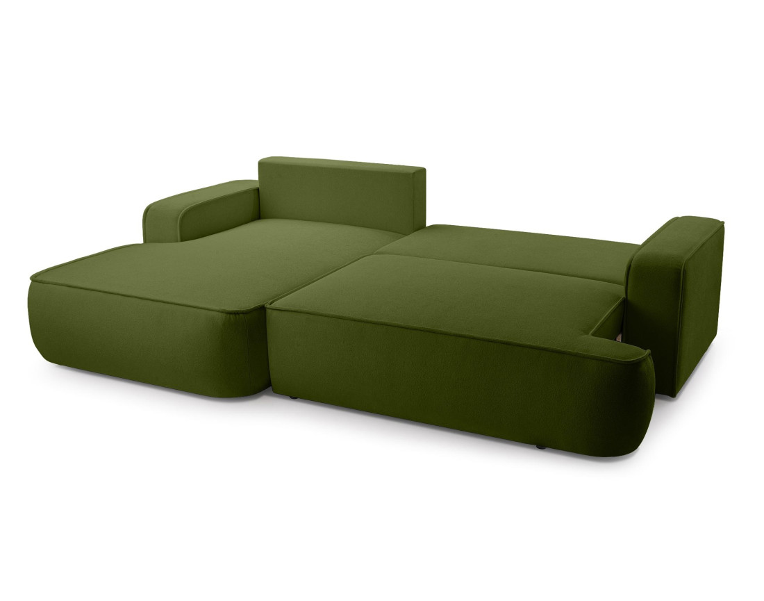 Canapé d'angle gauche 4 places convertible en tissu texturé Nessino