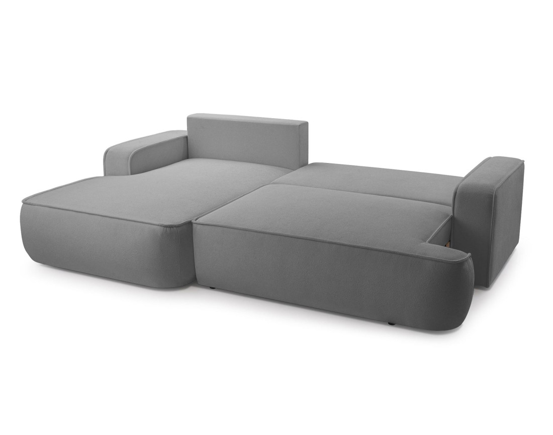 Canapé d'angle gauche 4 places convertible en tissu texturé Nessino Canapé d'angle gauche 4 places convertible en tissu texturé Nessino