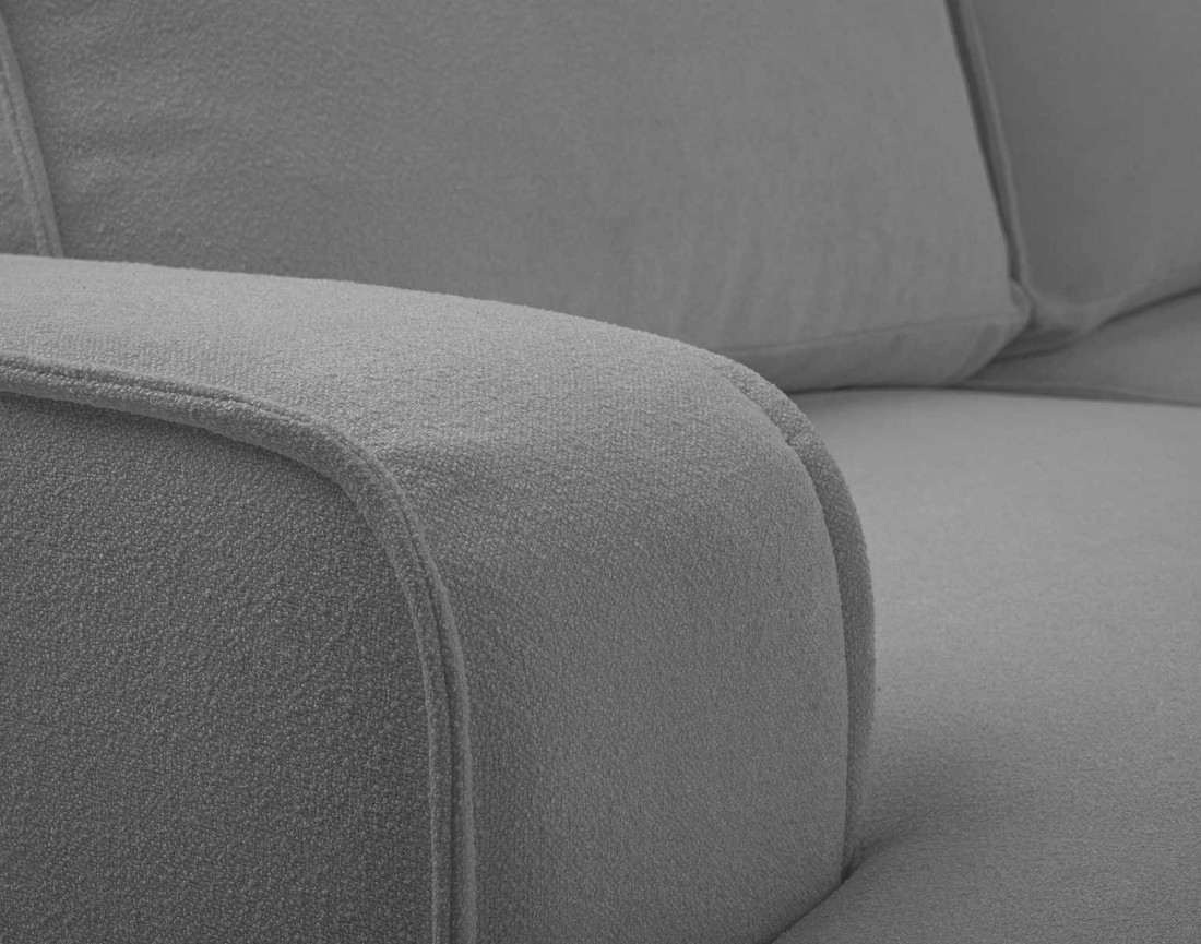 Canapé d'angle gauche 4 places convertible en tissu texturé Nessino Canapé d'angle gauche 4 places convertible en tissu texturé Nessino