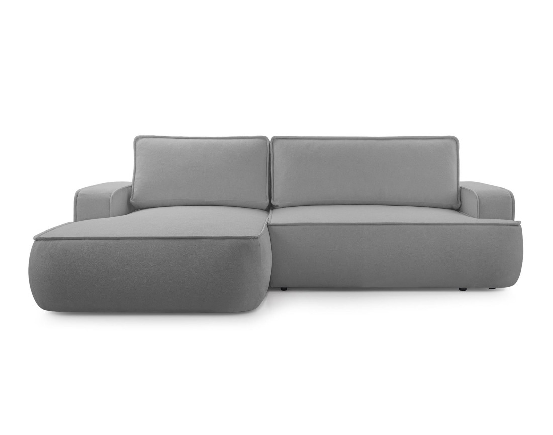Canapé d'angle gauche 4 places convertible en tissu texturé Nessino Canapé d'angle gauche 4 places convertible en tissu texturé Nessino