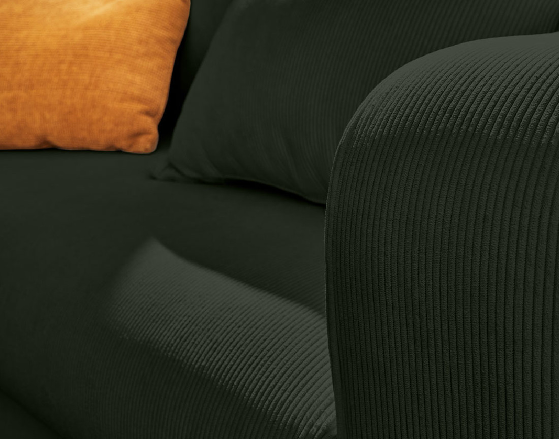 Canapé 3 places - convertible avec coffre en velours côtelé Albane