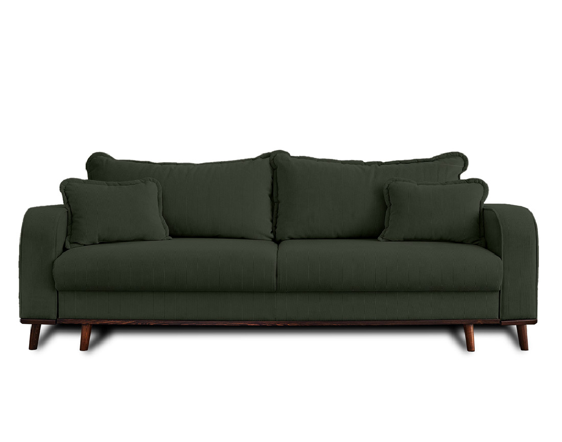 Canapé 3 places - convertible avec coffre en velours côtelé Albane