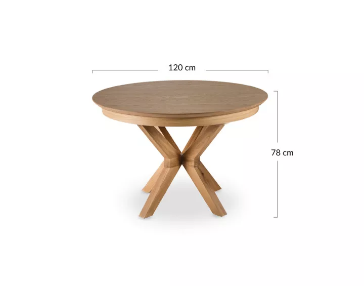 Table à manger ronde extensible bois 120 cm Virtuoso