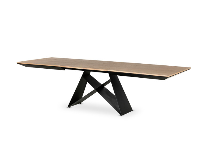 Table à manger extensible bois et noir 200 cm Capriccio