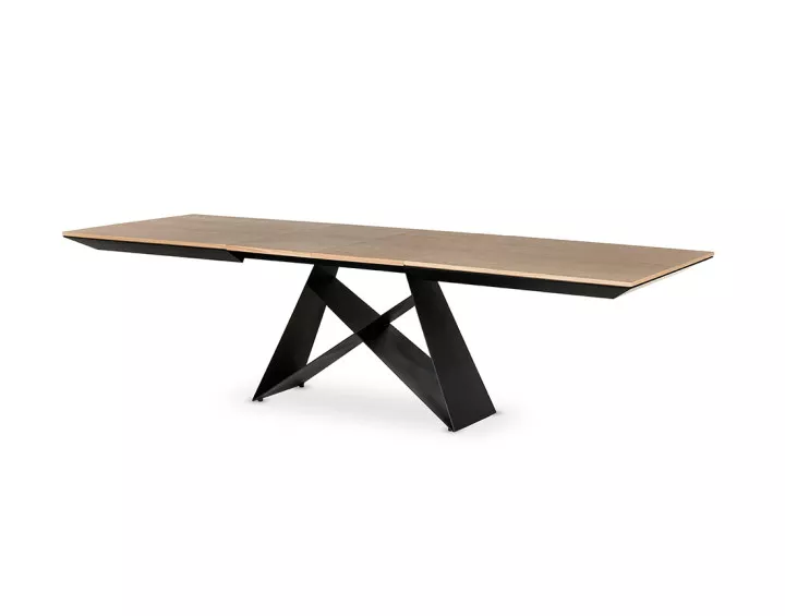 Table à manger extensible bois et noir 200 cm Capriccio