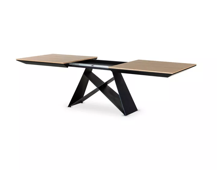 Table à manger extensible bois et noir 200 cm Capriccio