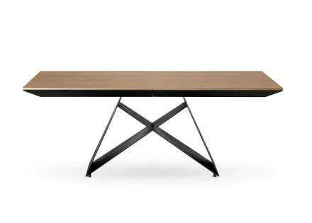 Table à manger extensible bois et noir 200 cm Capriccio