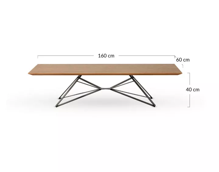 Table basse bois et métal 160 cm Belize