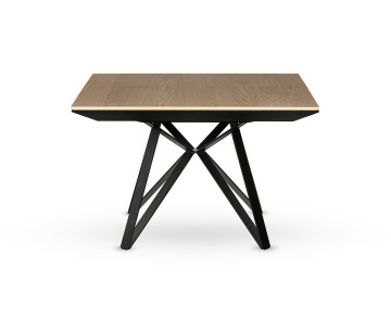 Table à manger carrée extensible bois et métal 120 à 212 cm Belize
