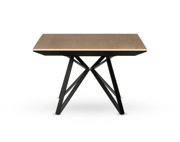 Table à manger carrée extensible bois et métal 120 à 212 cm Belize