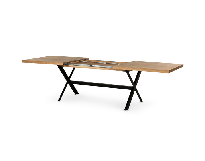 Table à manger extensible bois et métal 200 à 300 cm Giocoso