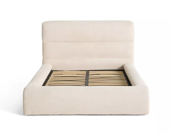 Lit coffre 140x190 cm sommier inclus en fausse fourrure Sunset