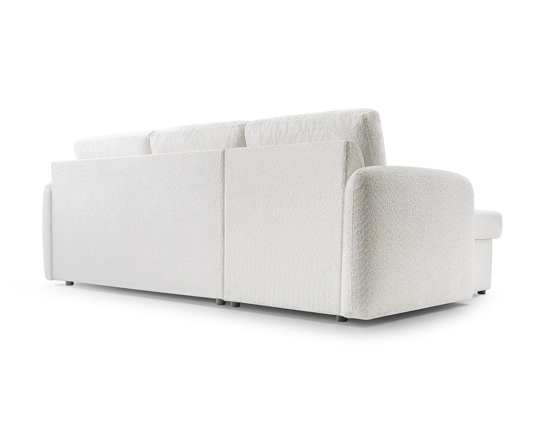 Canapé d'angle 4 places convertible en tissu bouclette Pocatello Canapé d'angle 4 places convertible en tissu bouclette Pocatello