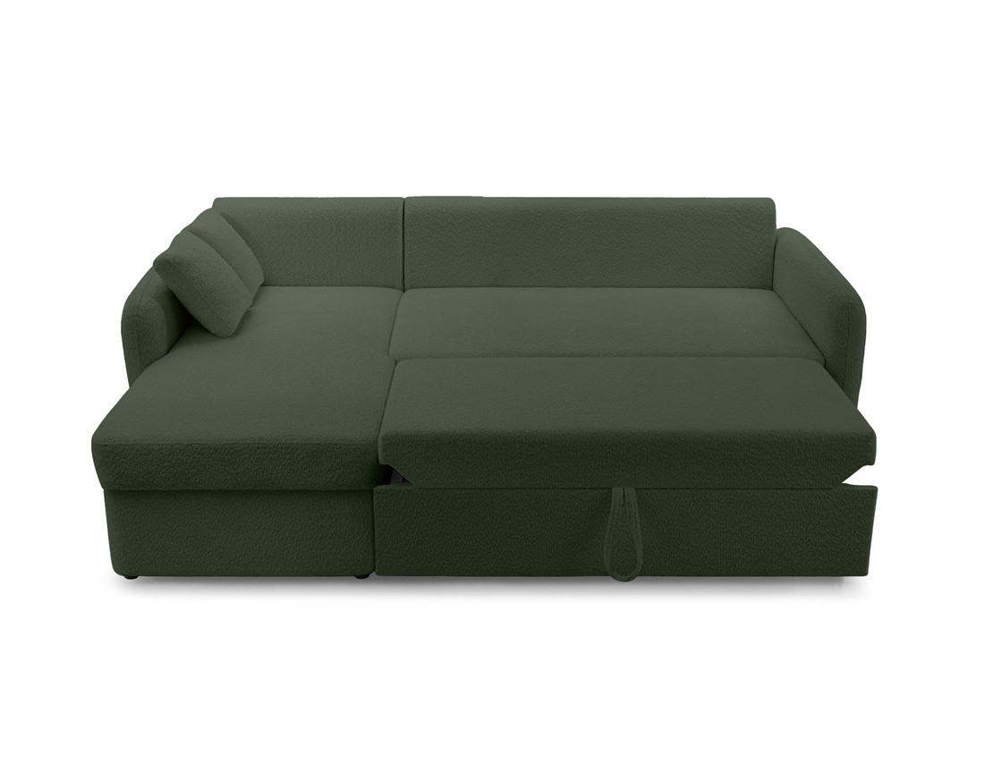 Canapé d'angle 4 places convertible en tissu bouclette Pocatello