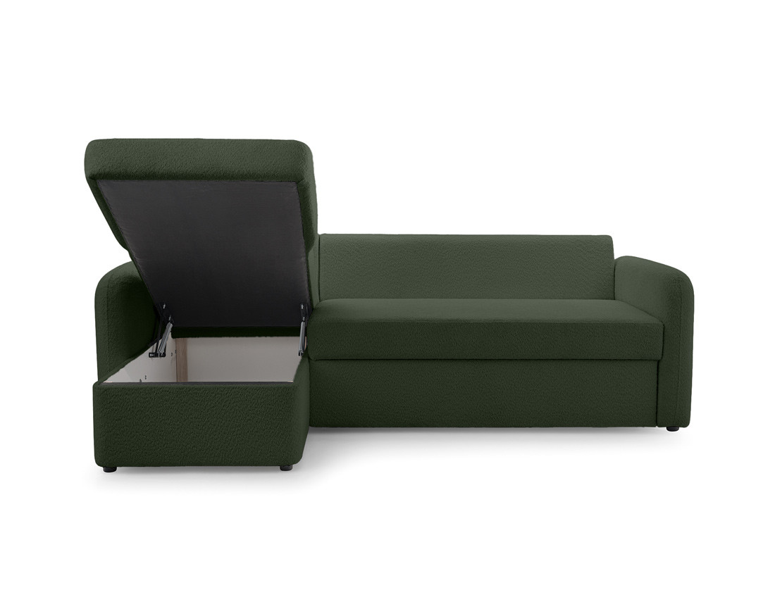 Canapé d'angle 4 places convertible en tissu bouclette Pocatello