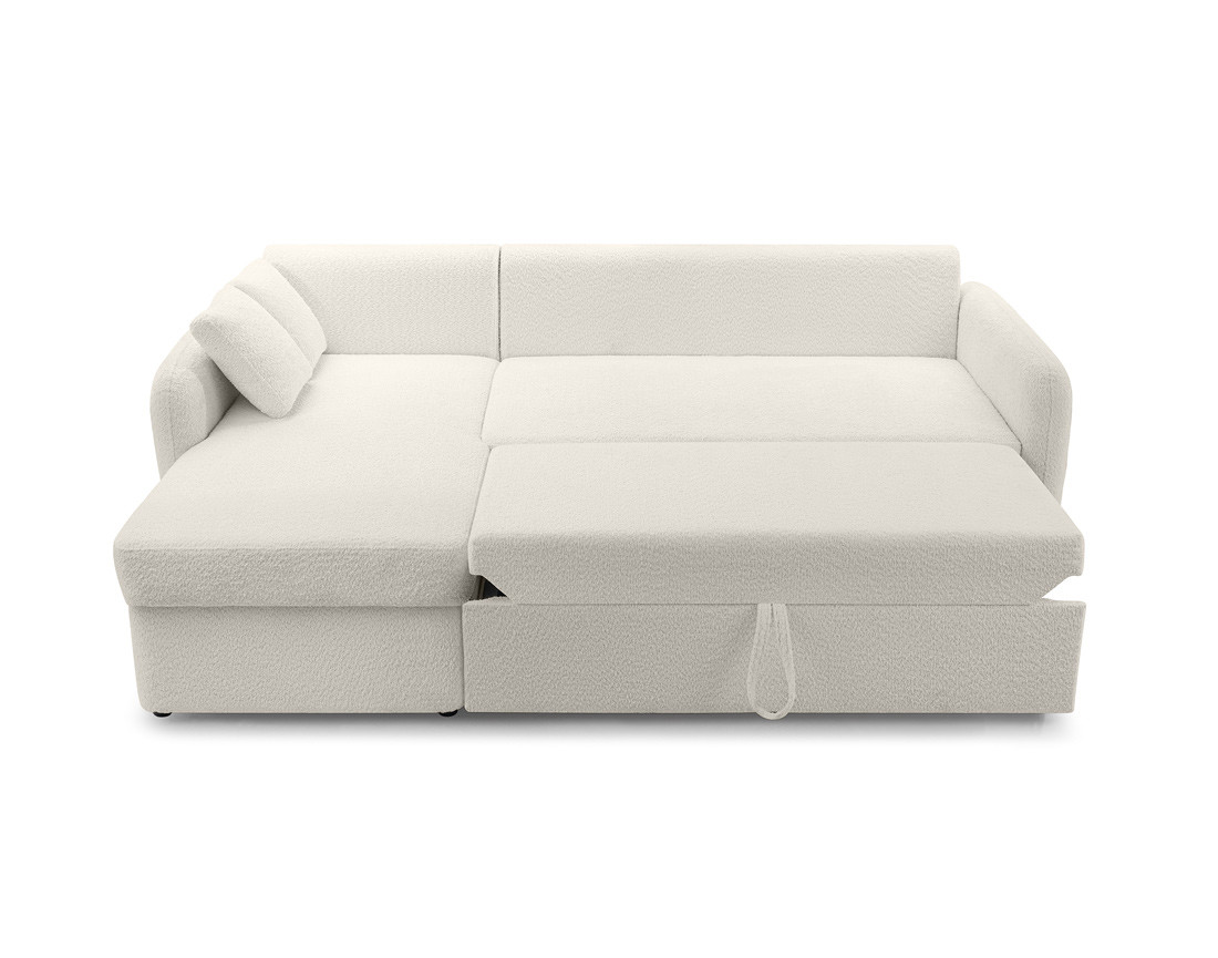 Canapé d'angle 4 places convertible en tissu bouclette Pocatello Canapé d'angle 4 places convertible en tissu bouclette Pocatello