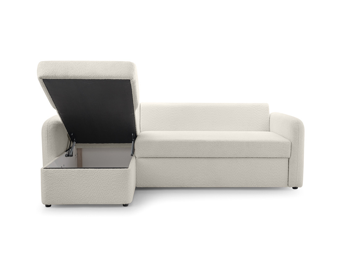 Canapé d'angle 4 places convertible en tissu bouclette Pocatello Canapé d'angle 4 places convertible en tissu bouclette Pocatello