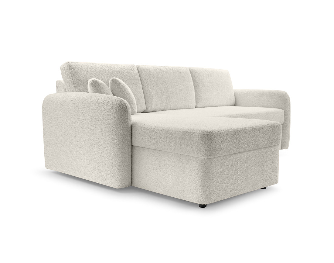 Canapé d'angle 4 places convertible en tissu bouclette Pocatello Canapé d'angle 4 places convertible en tissu bouclette Pocatello