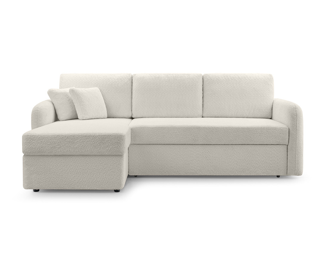 Canapé d'angle 4 places convertible en tissu bouclette Pocatello Canapé d'angle 4 places convertible en tissu bouclette Pocatello