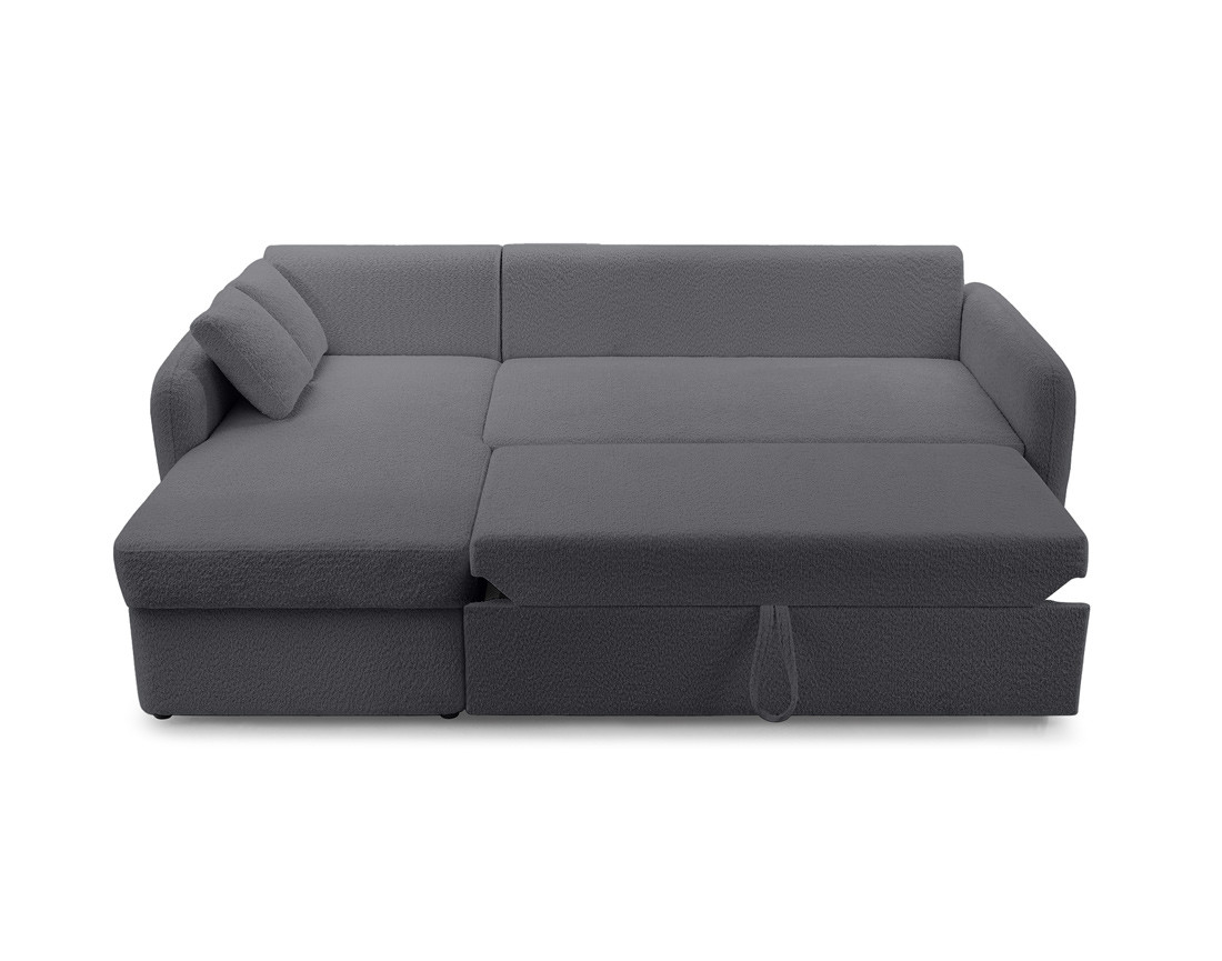 Canapé d'angle 4 places convertible en tissu bouclette Pocatello Canapé d'angle 4 places convertible en tissu bouclette Pocatello