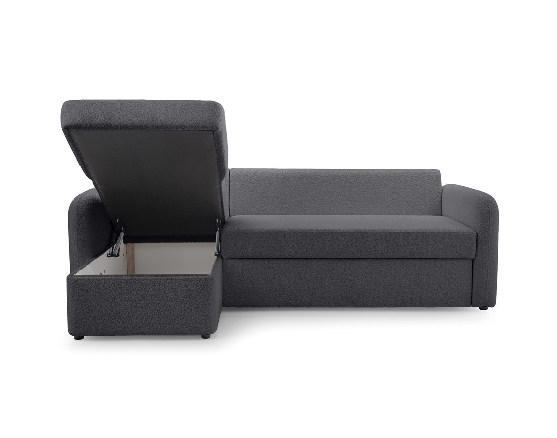 Canapé d'angle 4 places convertible en tissu bouclette Pocatello Canapé d'angle 4 places convertible en tissu bouclette Pocatello