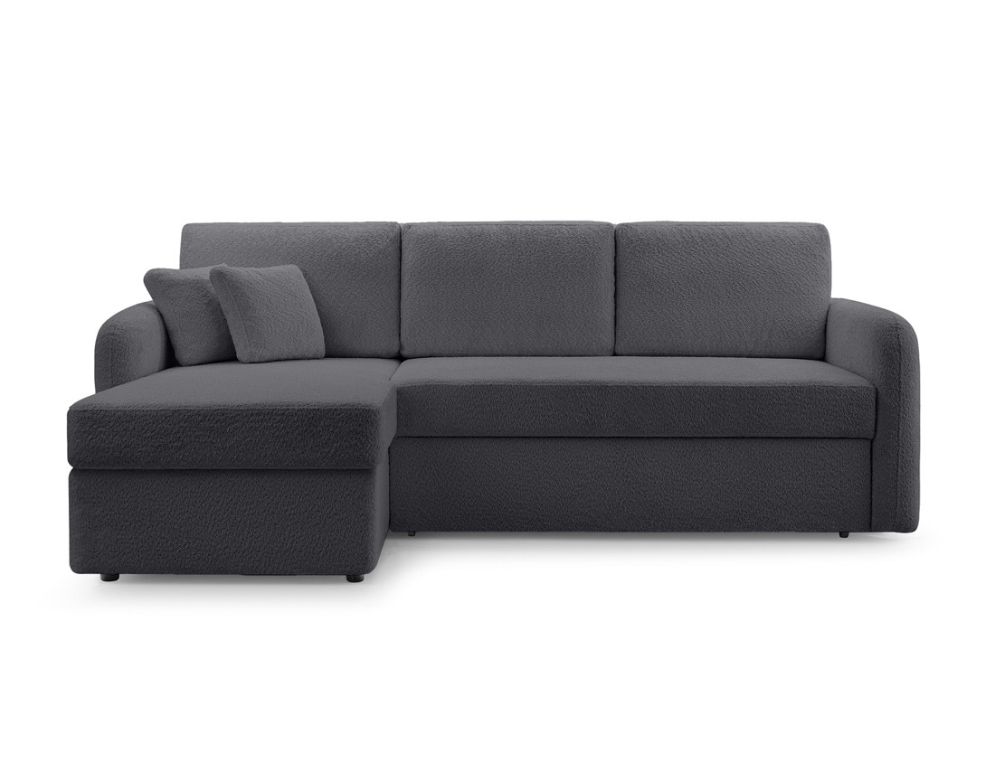 Canapé d'angle 4 places convertible en tissu bouclette Pocatello Canapé d'angle 4 places convertible en tissu bouclette Pocatello