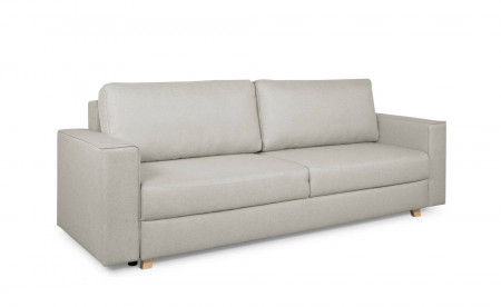 Adel - Canapé droit 3 places convertible - en tissu - avec coffre de rangement Adel - Canapé droit 3 places convertible - en tissu - avec coffre de rangement