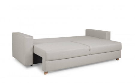 Adel - Canapé droit 3 places convertible - en tissu - avec coffre de rangement Adel - Canapé droit 3 places convertible - en tissu - avec coffre de rangement