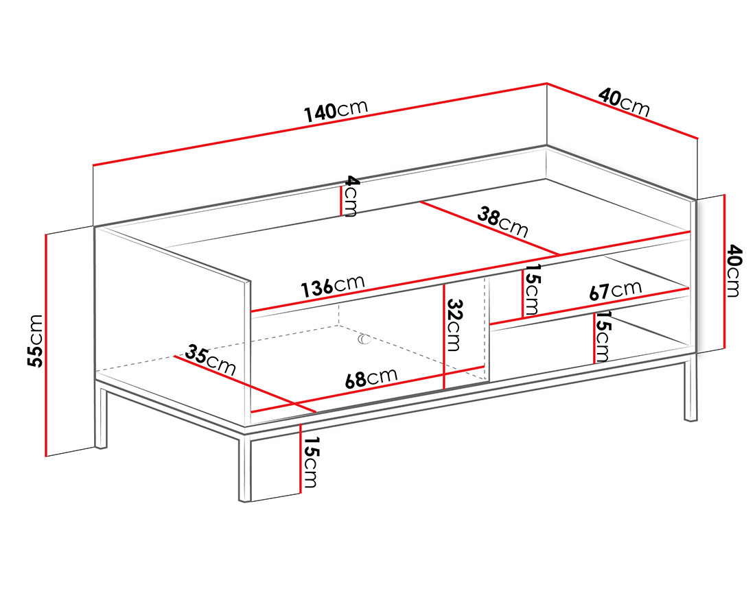 Meuble TV 140 cm Filipo