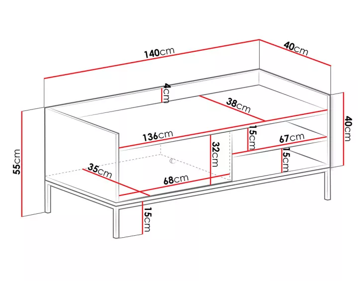 Meuble TV 140 cm Filipo