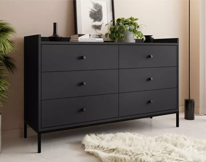 Commode noir 130 cm Filipo