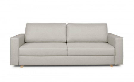 Adel - Canapé droit 3 places convertible - en tissu - avec coffre de rangement Adel - Canapé droit 3 places convertible - en tissu - avec coffre de rangement