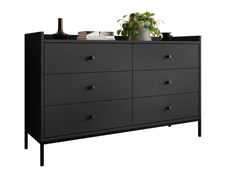 Commode noir 130 cm Filipo