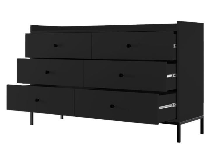 Commode noir 130 cm Filipo