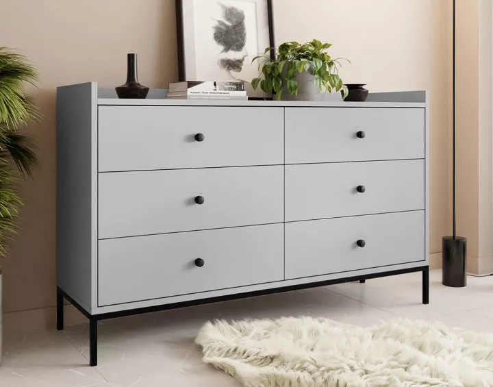 Commode gris 130 cm Filipo