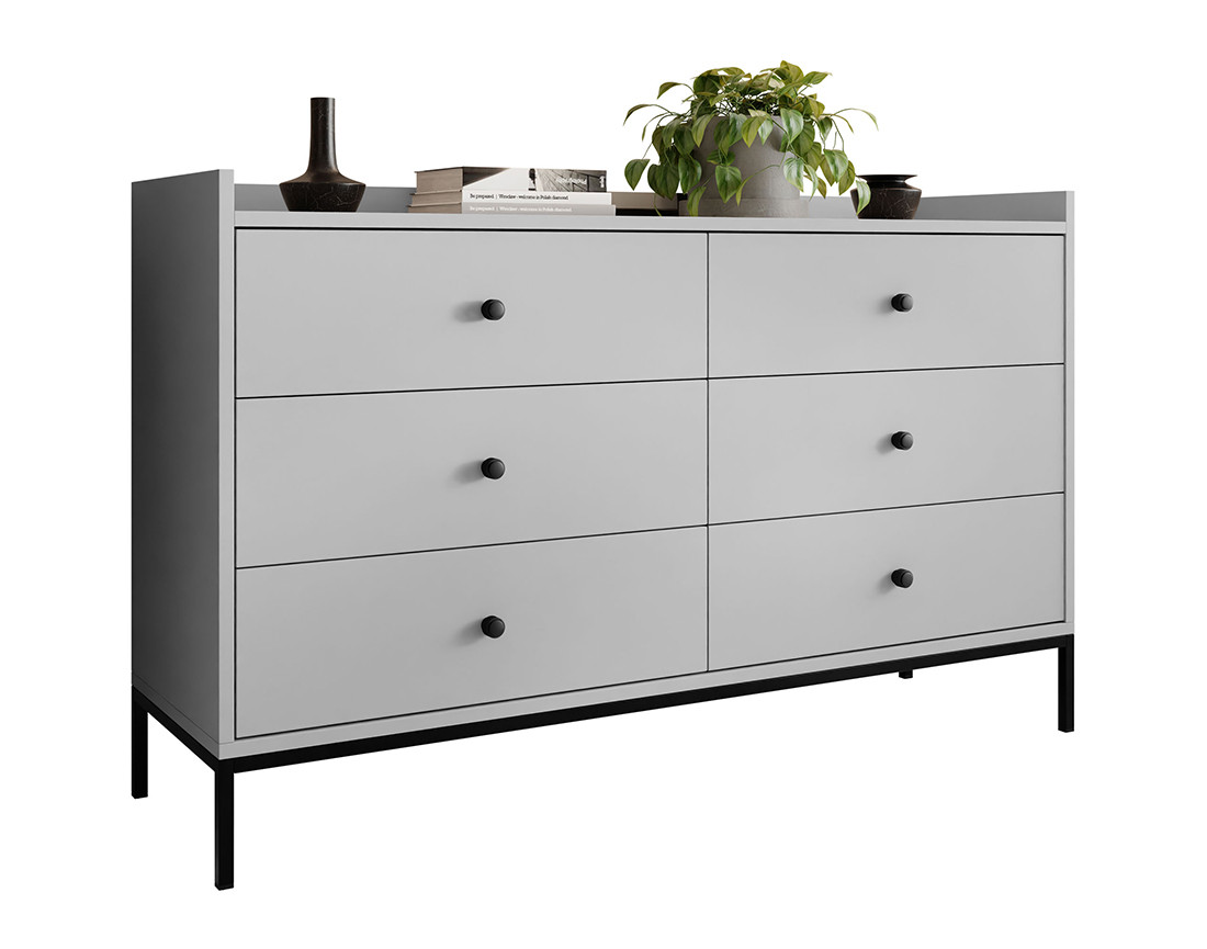 Commode gris 130 cm Filipo